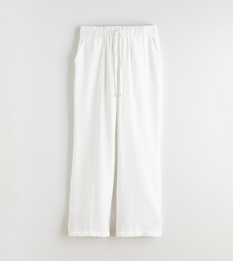 Solid Drawstring Trousers