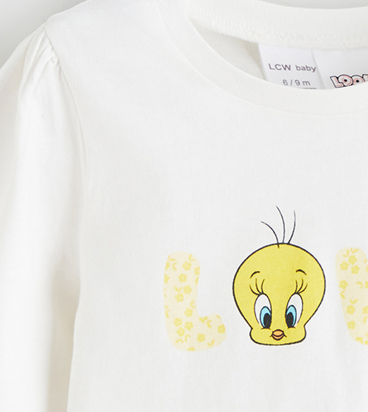 طقم ملابس بطبعة وكم قصير 