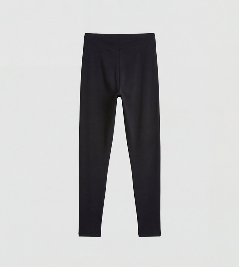 Solid Elastic Waist Jersey Maternity Leggings