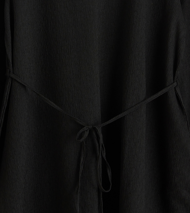 Textured Crew Neck Tunic Top