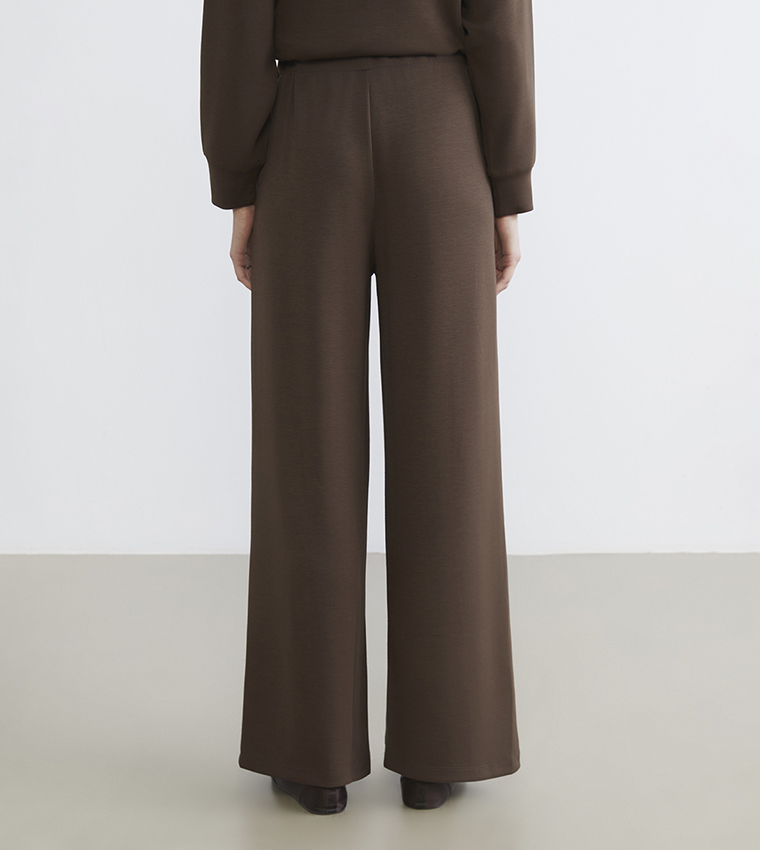 Solid Elastic Waist Modal Blend Sweatpants