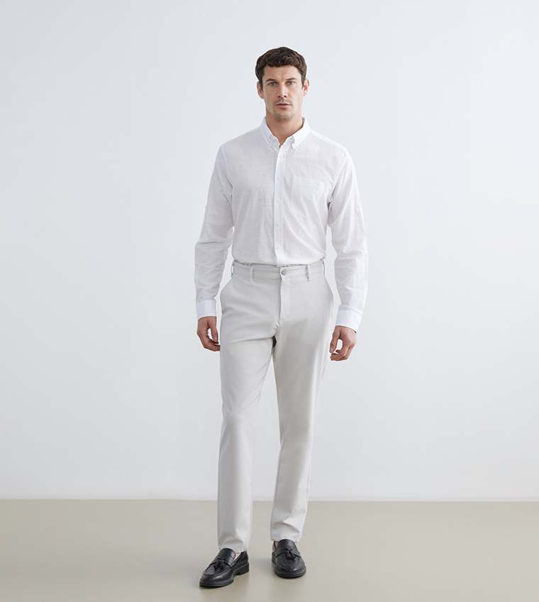 Linen Blend Long Sleeves Shirt