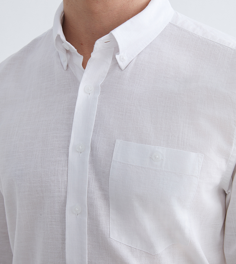 Linen Blend Long Sleeves Shirt