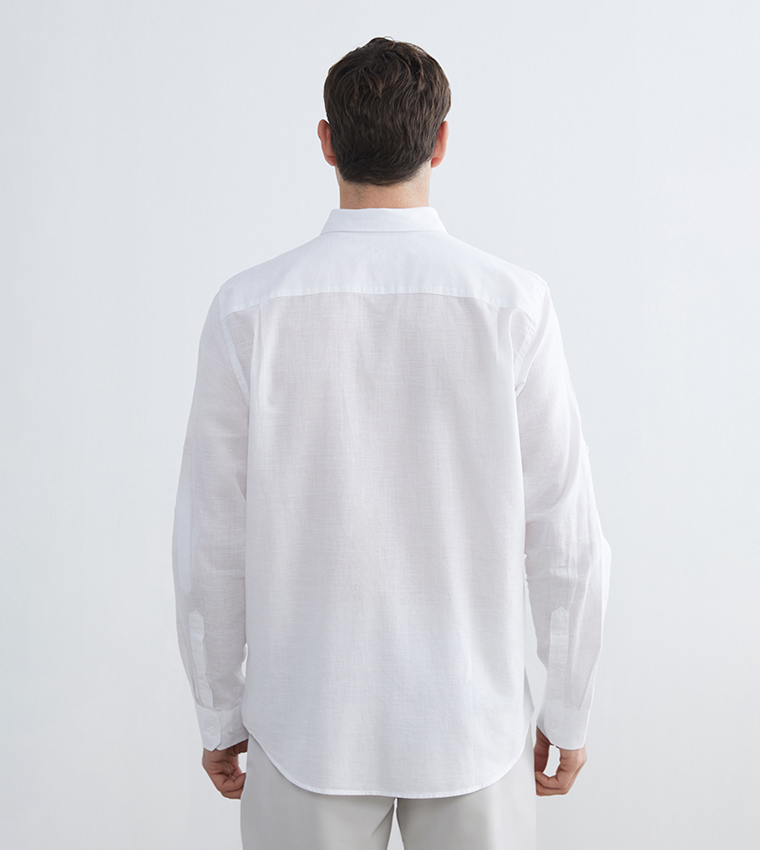 Linen Blend Long Sleeves Shirt