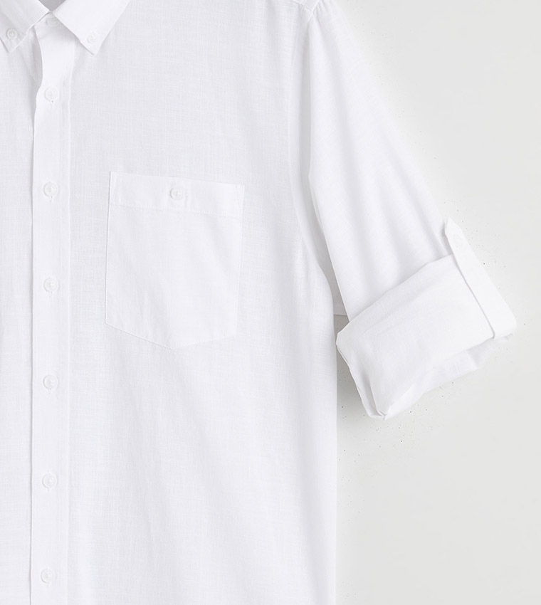 Linen Blend Long Sleeves Shirt