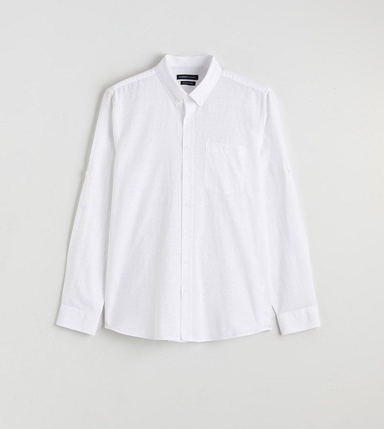 Linen Blend Long Sleeves Shirt