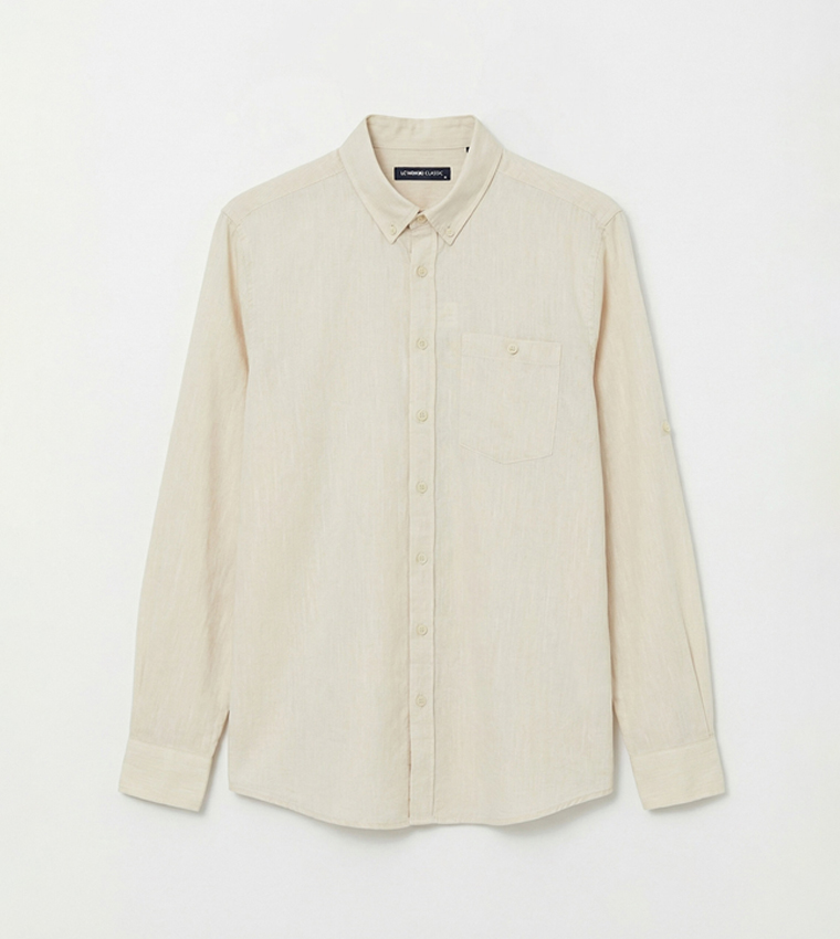 Long Sleeves Linen Blend Shirt