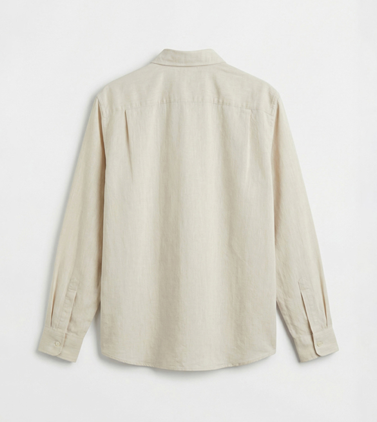 Long Sleeves Linen Blend Shirt