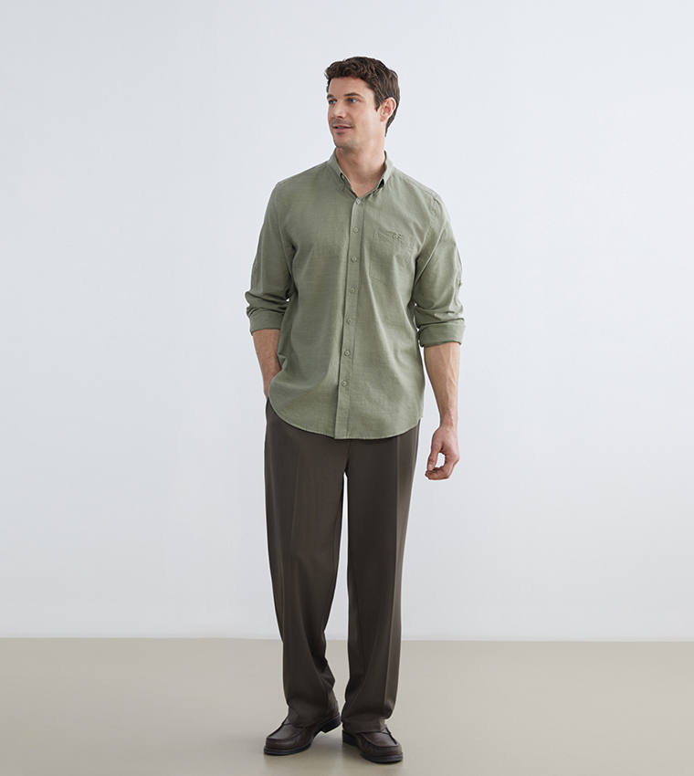 Linen Blend Long Sleeves Shirt