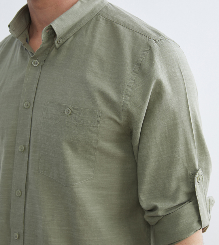 Linen Blend Long Sleeves Shirt