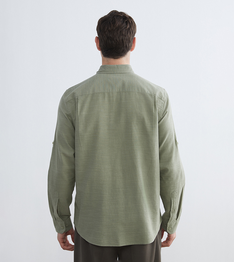 Linen Blend Long Sleeves Shirt