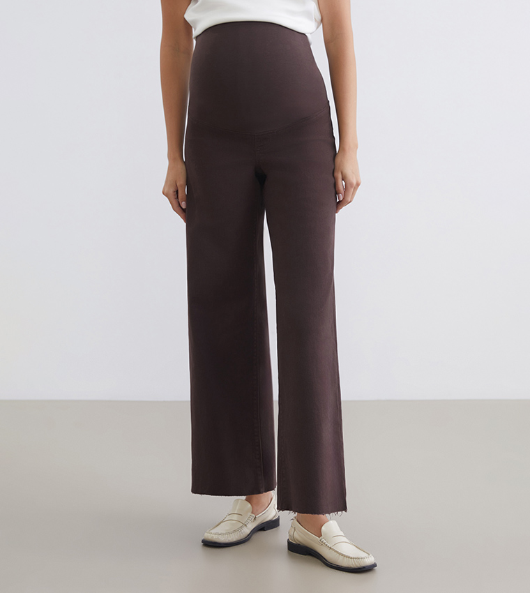 Washed Wide Leg Maternity Jeans