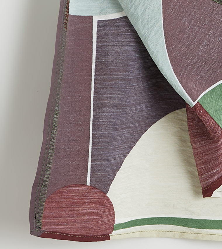 Patterned 3/4 Sleeves Oversized Top