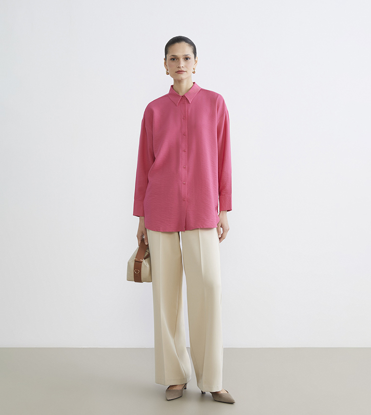Gabardine Oversized Shirt Tunic