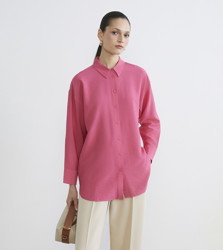 Gabardine Oversized Shirt Tunic