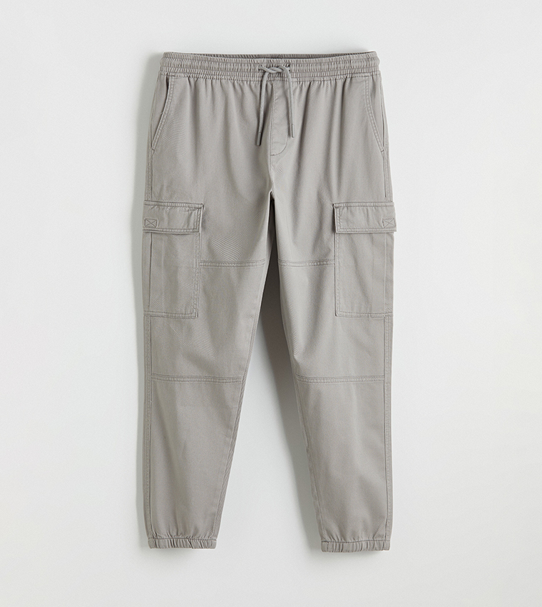 Solid Drawstring Waist Jogger Cargos
