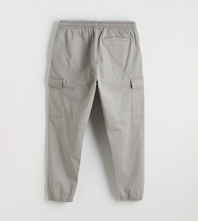 Solid Drawstring Waist Jogger Cargos