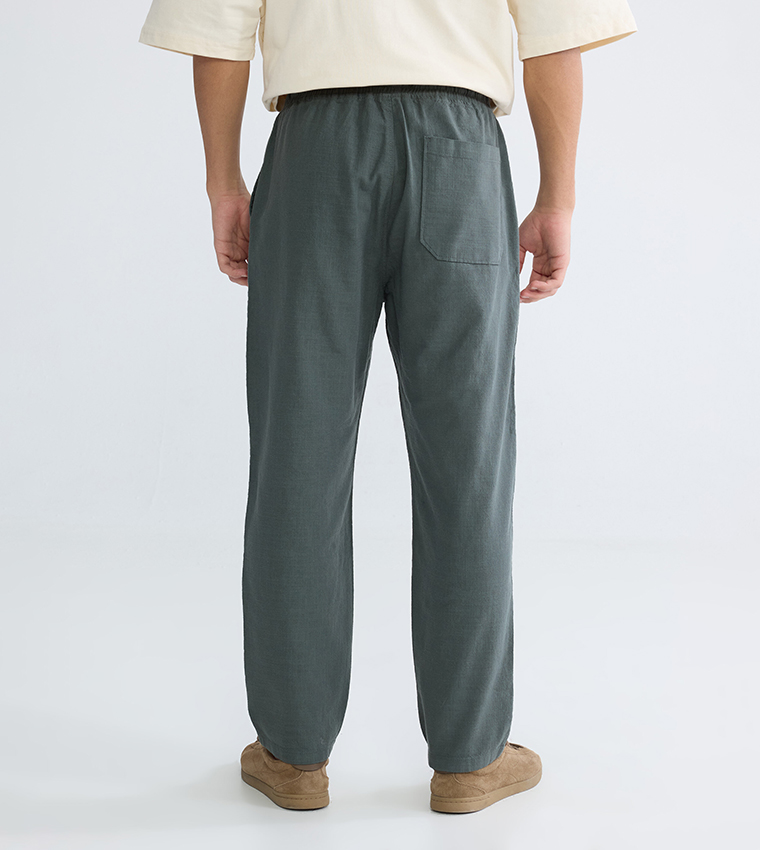 Relaxed Fit Linen-Look Trousers