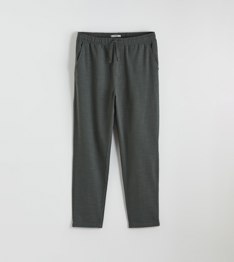 Relaxed Fit Linen-Look Trousers