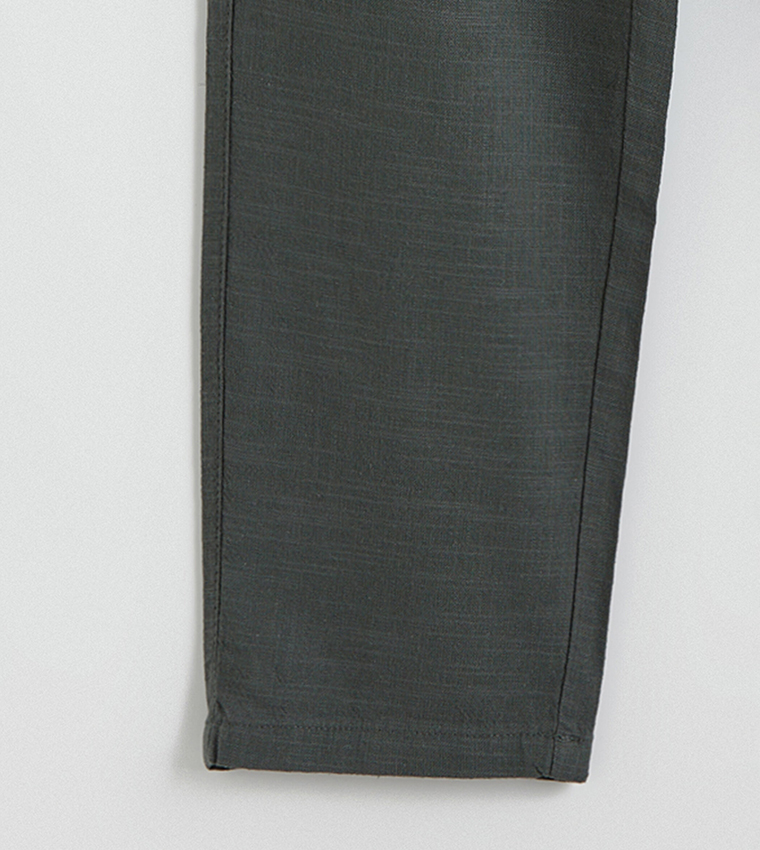 Relaxed Fit Linen-Look Trousers