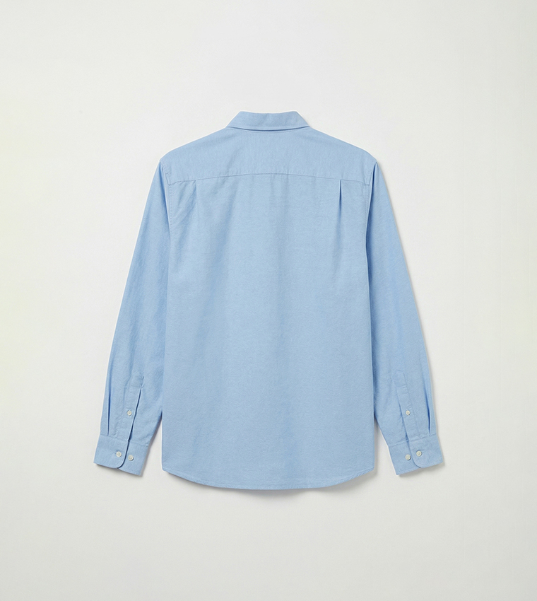 Solid Regular Fit Long Sleeves Oxford Shirt