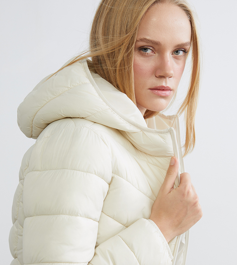 Zip-Through Hooded Puffer Jacket