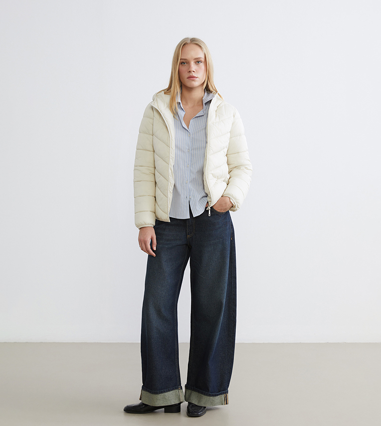 Zip-Through Hooded Puffer Jacket