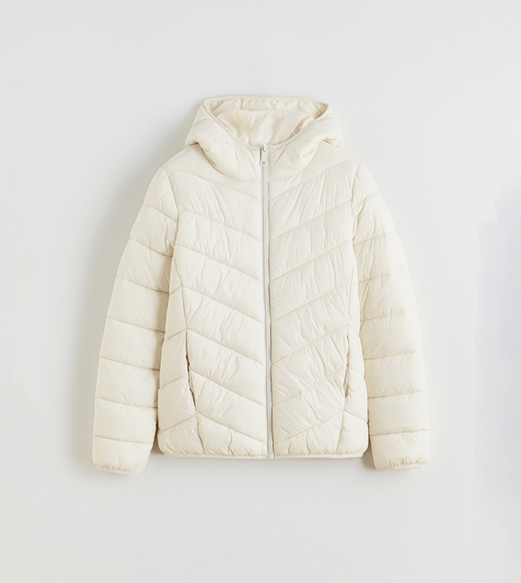 Zip-Through Hooded Puffer Jacket