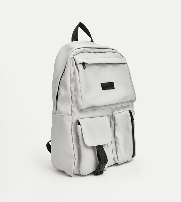 Solid Multi-Pocket Zip Backpack