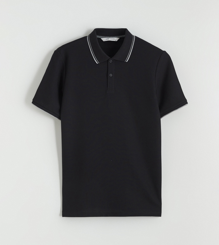 Textured Short Sleeves Polo T-Shirt