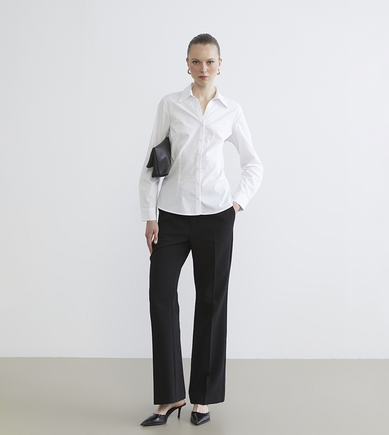 Solid Slim Fit Long Sleeves Shirt