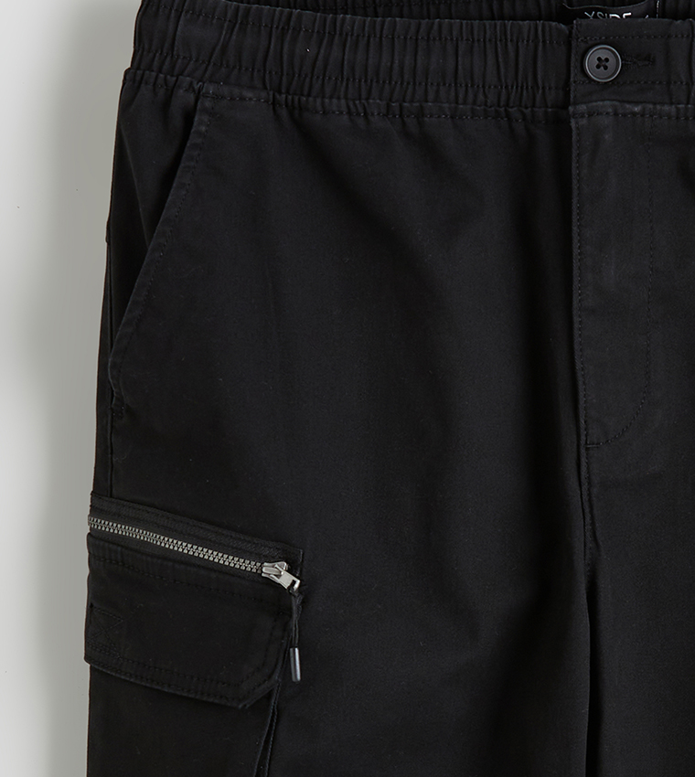 Slim Fit Gabardine Cargo Trousers