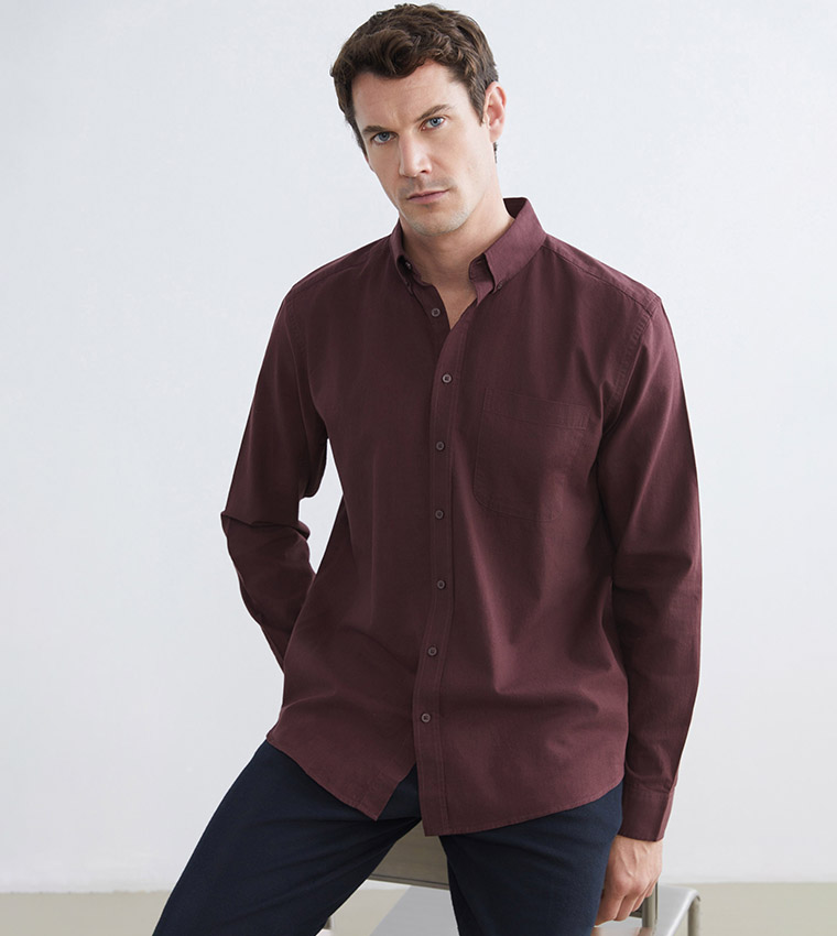 Linen Blend Long Sleeves Shirt