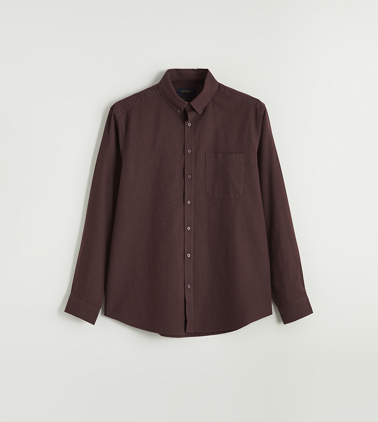 Linen Blend Long Sleeves Shirt