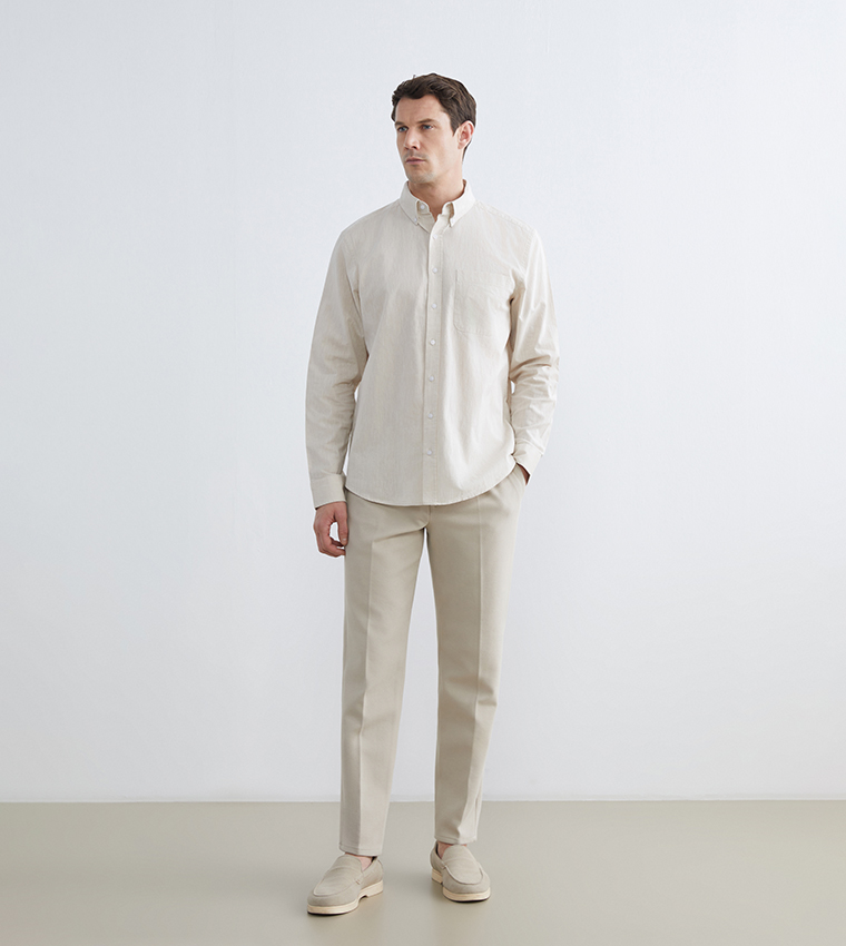 Linen Blend Long Sleeves Shirt
