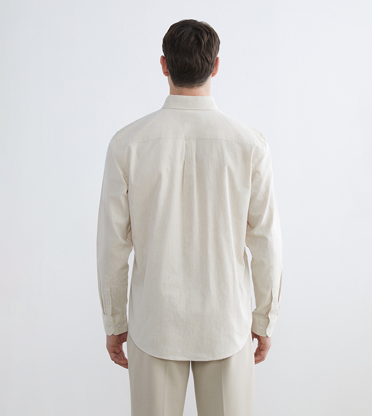 Linen Blend Long Sleeves Shirt