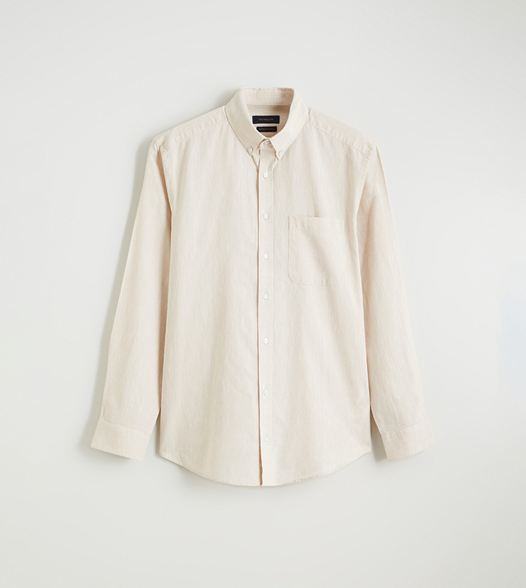 Linen Blend Long Sleeves Shirt