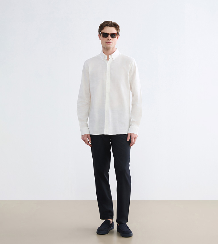 Long Sleeves Casual Dobby Shirt