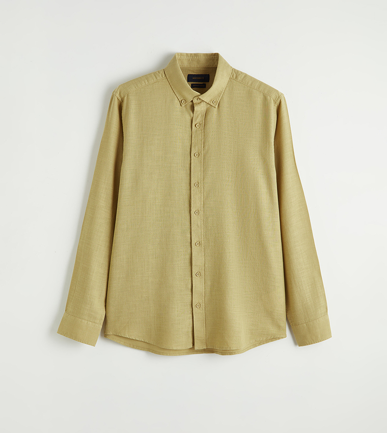 Textured Button Down Long Sleeves Shirt