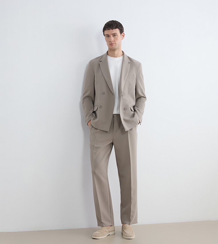 Solid Relaxed Fit Trousers