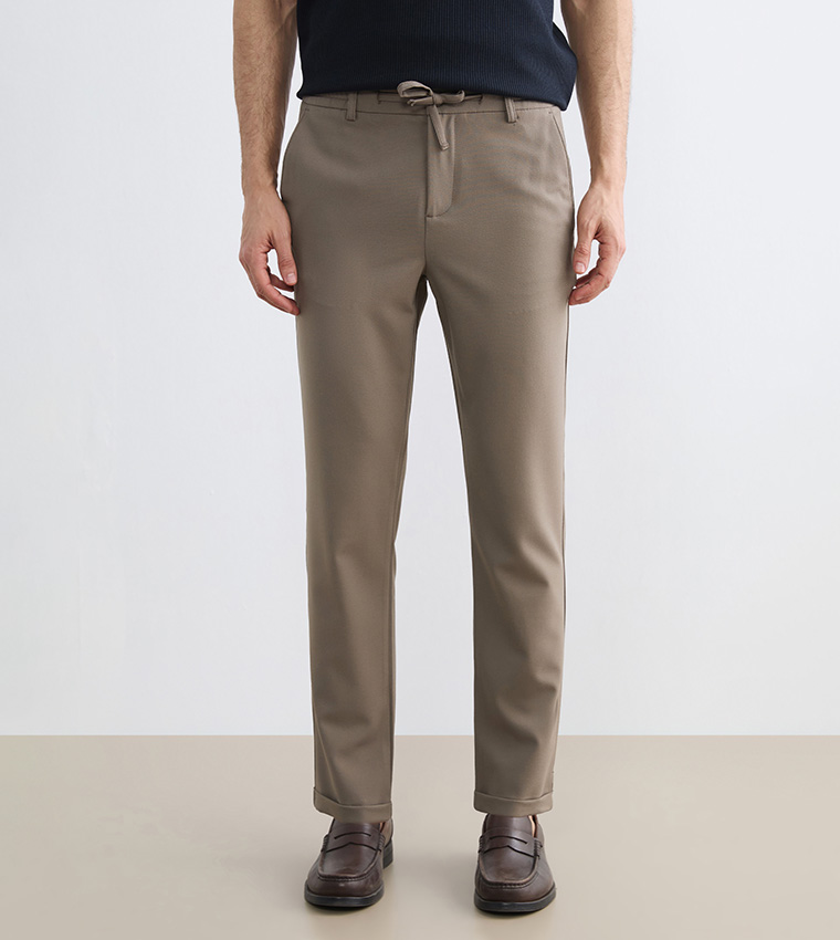 Solid Slim Fit Trousers