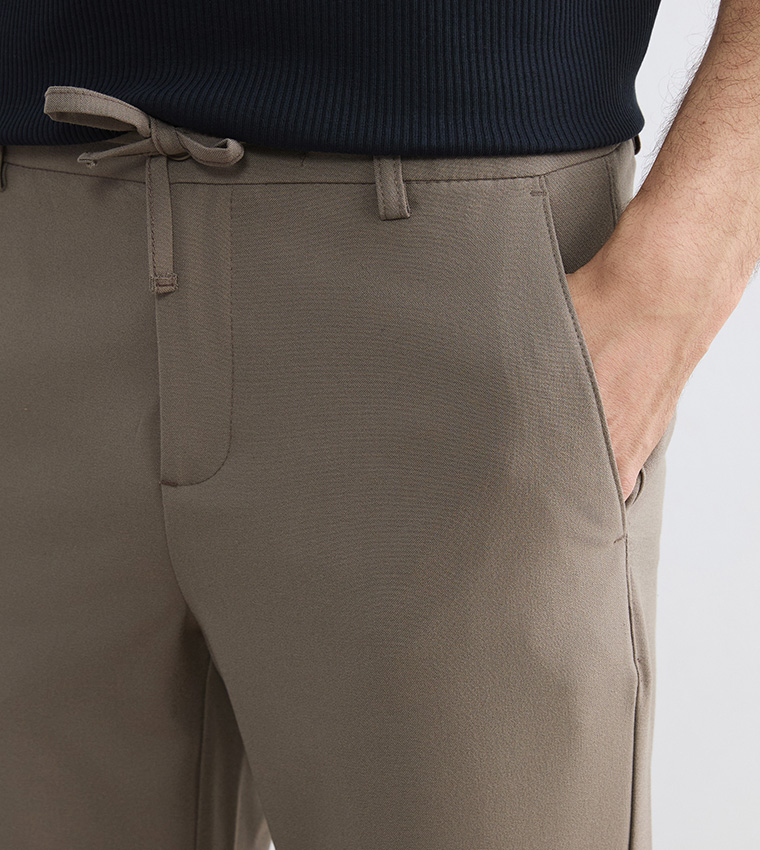 Solid Slim Fit Trousers