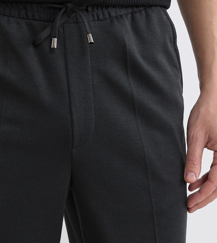 Drawstring Waist Slim Fit Trousers
