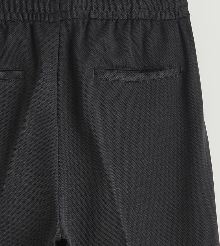 Drawstring Waist Slim Fit Trousers