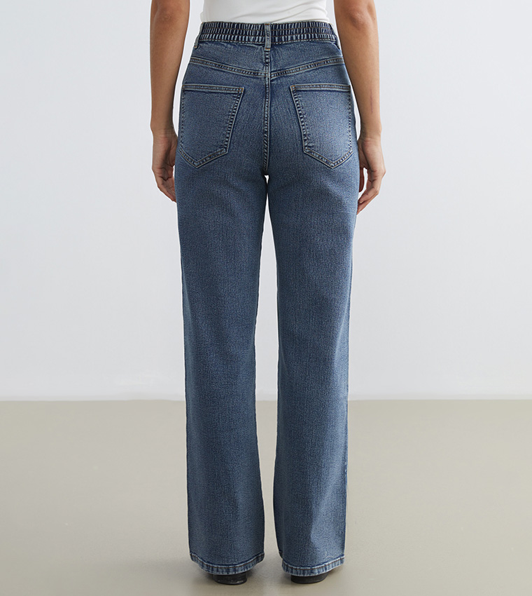 Washed High Waist Flared Jeans