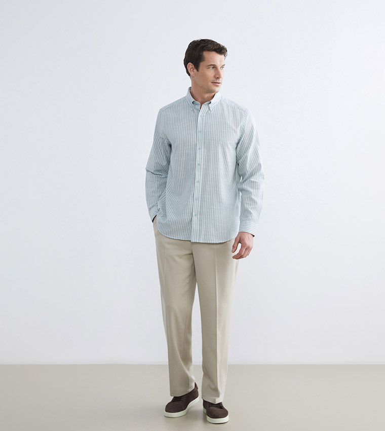 Striped Long Sleeves Dobby Shirt