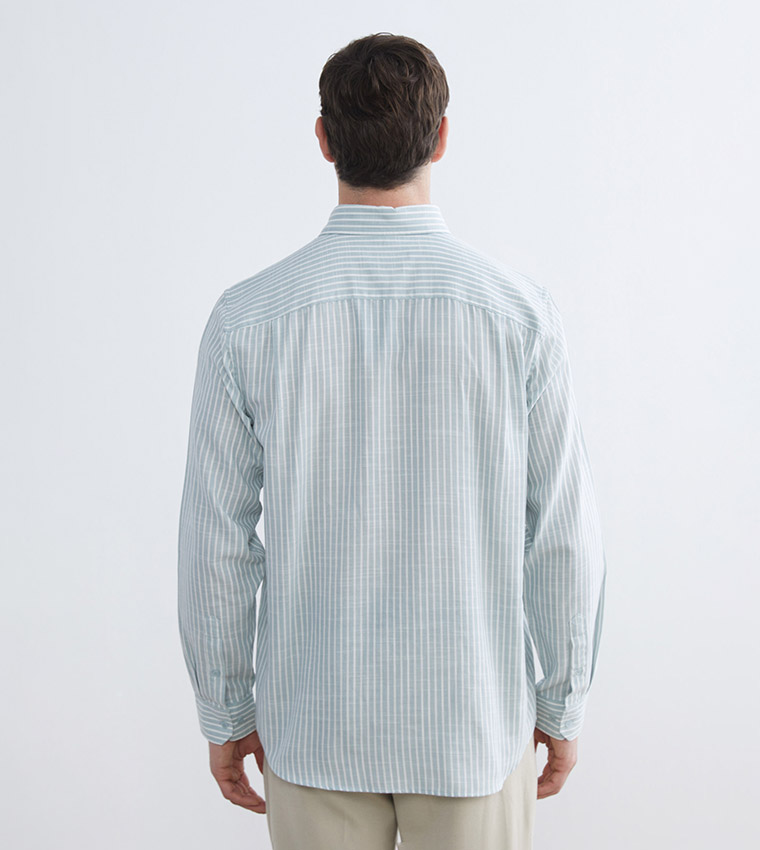 Striped Long Sleeves Dobby Shirt