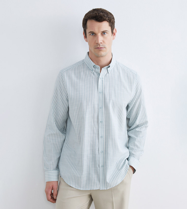 Striped Long Sleeves Dobby Shirt