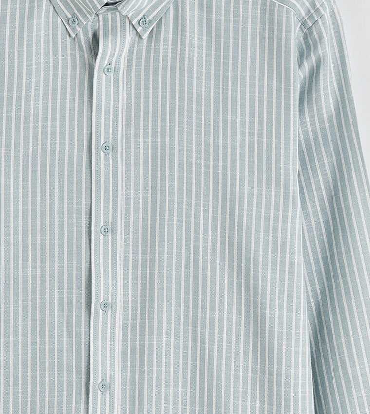 Striped Long Sleeves Dobby Shirt