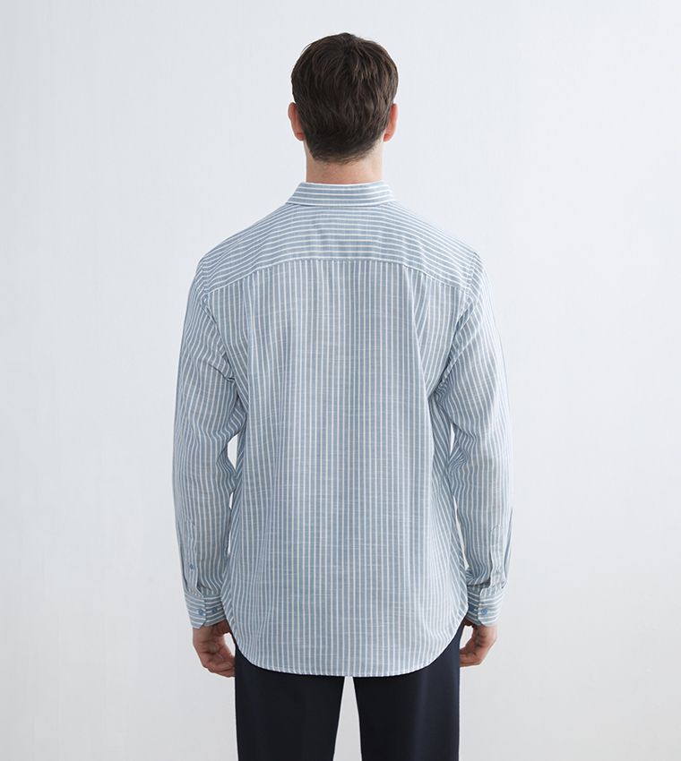 Striped Long Sleeves Dobby Shirt